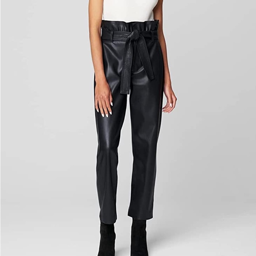 NWT blank nyc paperbag waist leather pant size 28